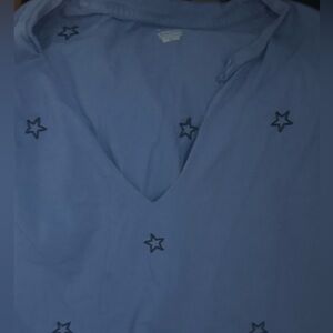 PINK Victoria's Secret blue shirt & black stars matching blue skort (solid blue)